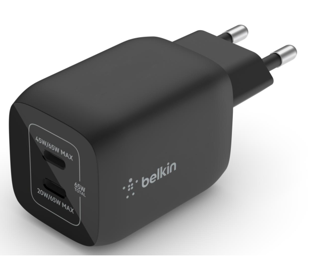 BELKIN Ładowarka podwójna ścienna 65W USB-C GAN z PPS czarna WCH013vfBK - 1121655 - zdjęcie 5